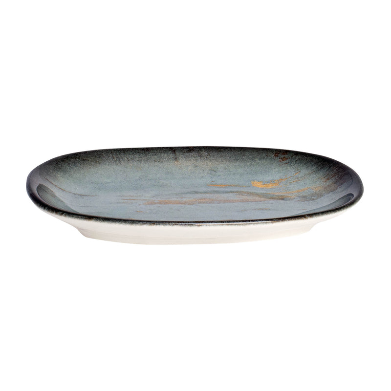 Bonna Green Stone Porcelain Madera Oval Plate 15cm