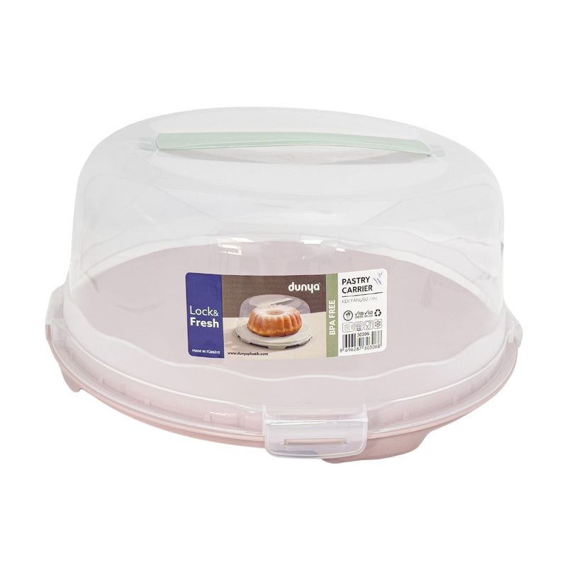 Dunya Multi coloured Plastic Lock And Fresh Circle Cake Storage Box 30cm