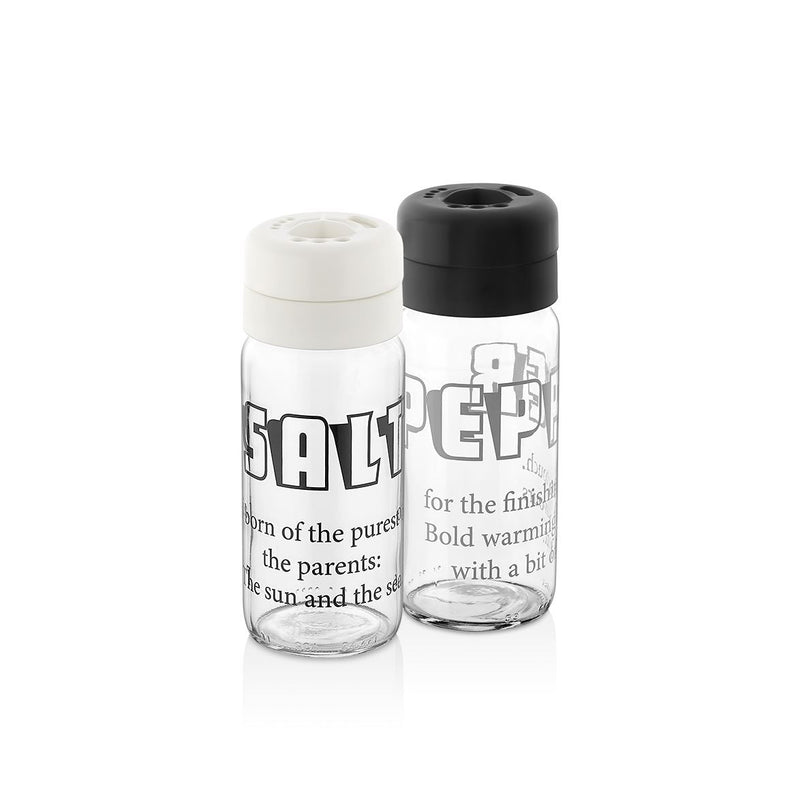 Qlux Glass Motto Spice Shaker Set Of 2 245ml