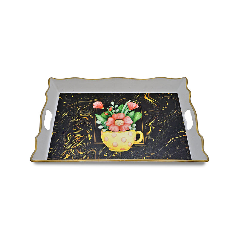 Alice Home Multi coloured Plastic Recangular Serving Tray 30x40cm