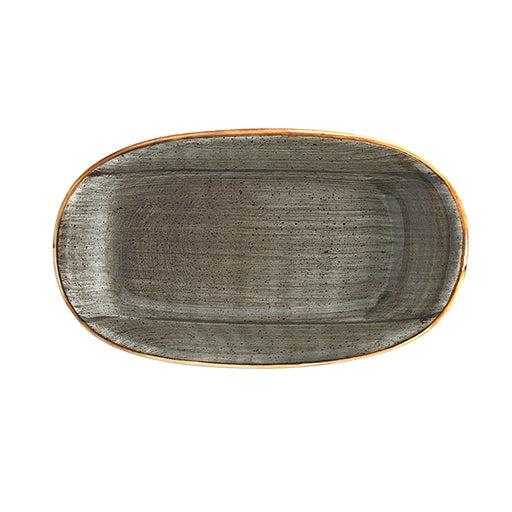 Bonna Grey Porcelain Space Oval Plate 24cm