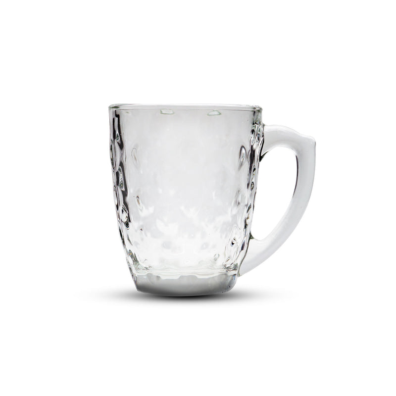 Qing Ping Guo Clear Glass Patterned Mug With Handle Set of 6