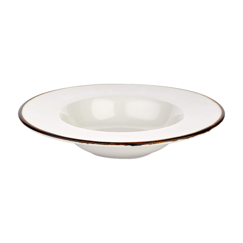 By Bone White Porcelain Gleam Deep Plate 25cm