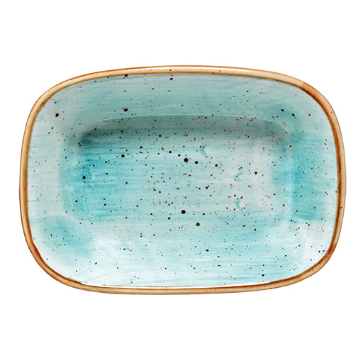 Bonna Turquoise Porcelain Aqua Rectangular Plate 14cm