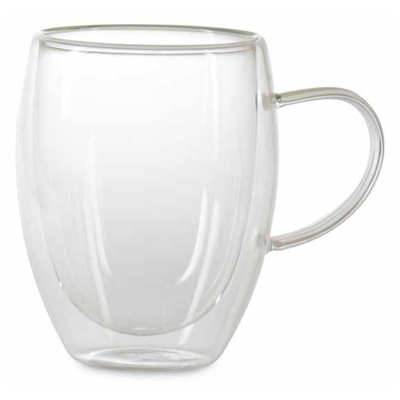 Ipek Clear Glass Double Wall Mug With Handle 330ml