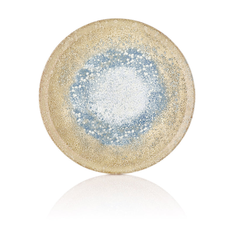 By Bone Brown Stone Porcelain Reaction Flate Plate 16cm