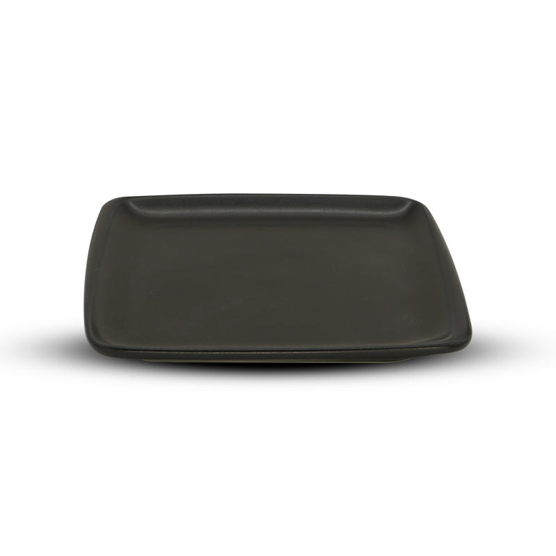 Bonna Black Porcelain Notte Moove Plate 22X20cm