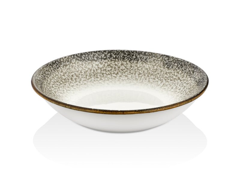 By Bone White Green Porcelain Spazio Zest Deep Plate 21cm