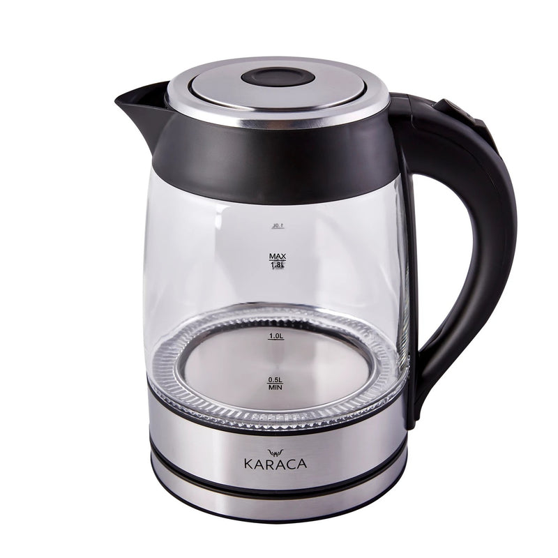 Karaca Silver Glass/ Stainless Steel Glass Kettle & Herbal Tea Machine 1.7lt