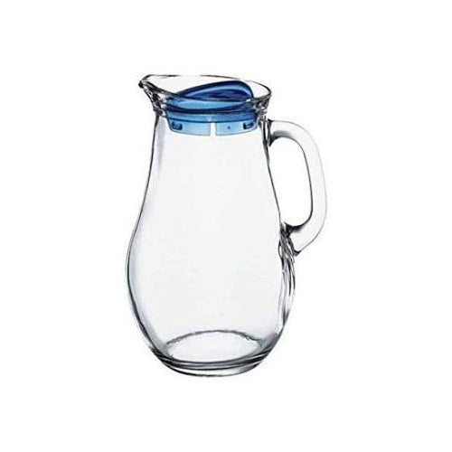 Pasabahce Bistro Glass Jug with Blue Lid 1850cc
