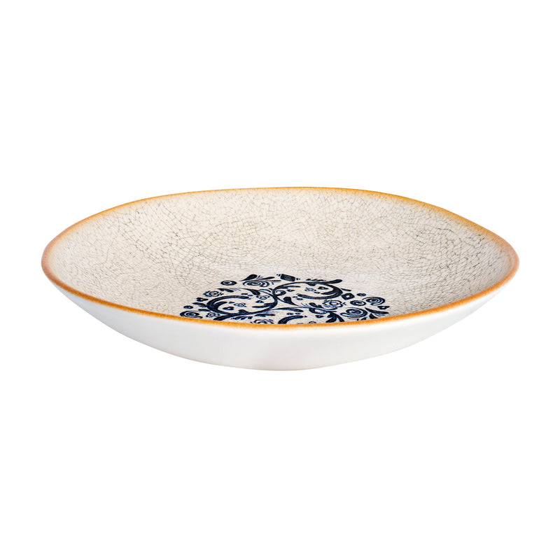 Bonna Stone Cream Blue Porcelain Viento Vago Deep Plate 26cm