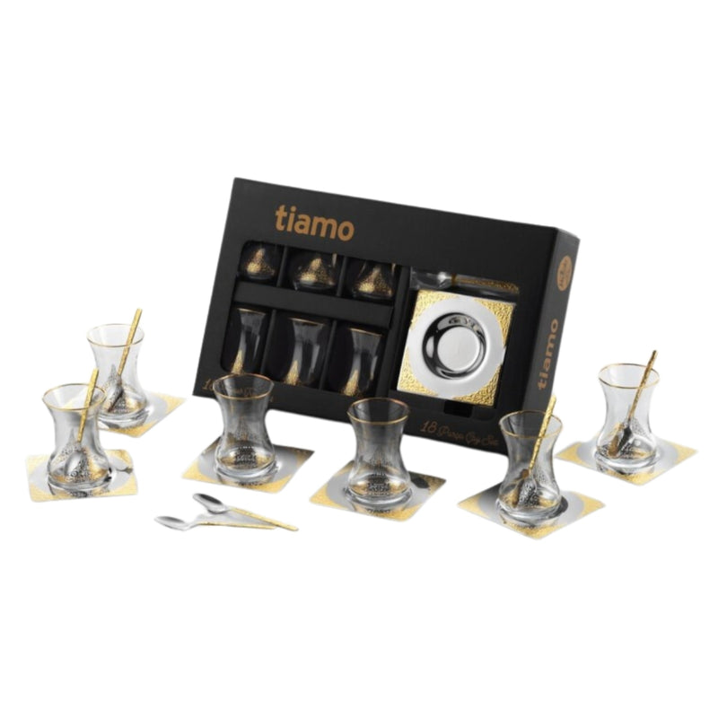 Islamoglu Tiamo Ottoman Gold Tea Set 18pcs