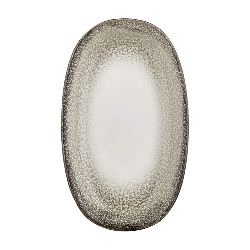 By Bone White Green Porcelain Spazio Zest Oval Plate 29cm