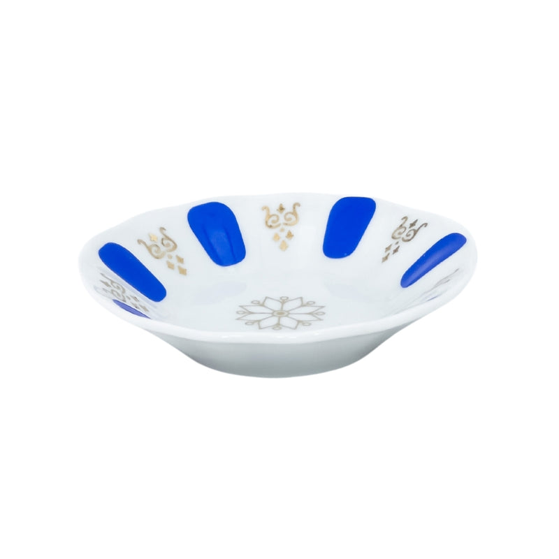 White Blue Melamika Kahveci Tea Saucer 6pcs