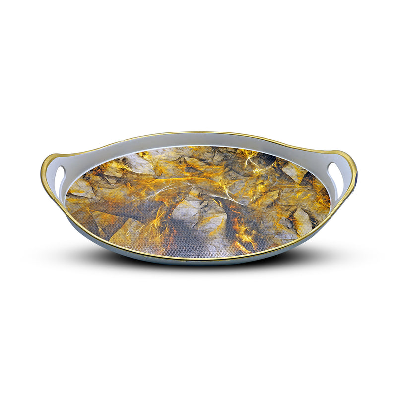 Gulser Plastik Multi coloured Plastic Oval Serving Tray 44x28cm