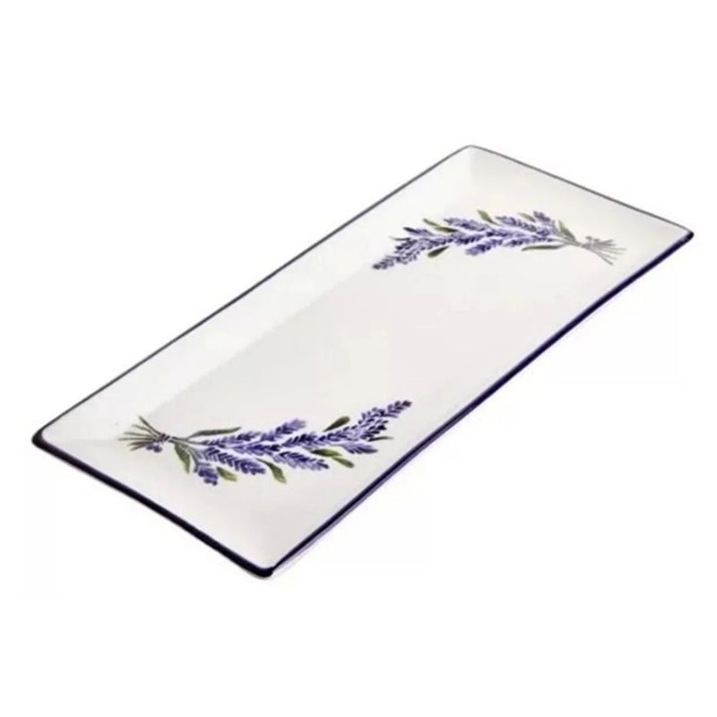 Balsa White Porcelain Cobalt Lavender Big Baton Plate