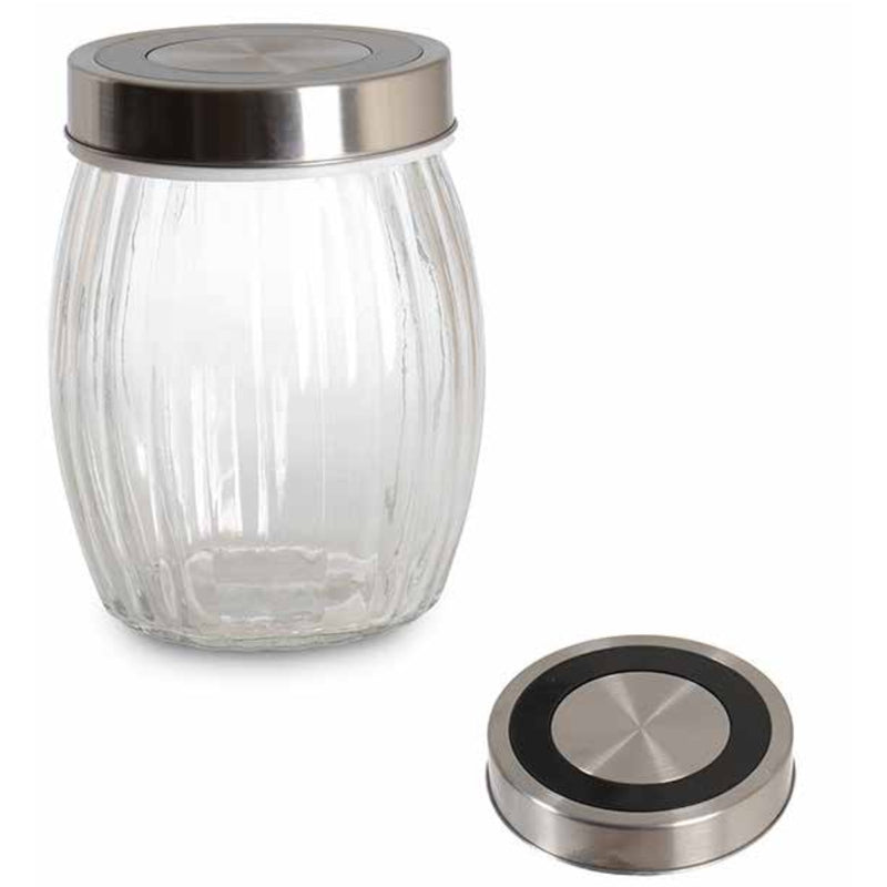 Ipek Glass Jar With Metal Lid 17cm