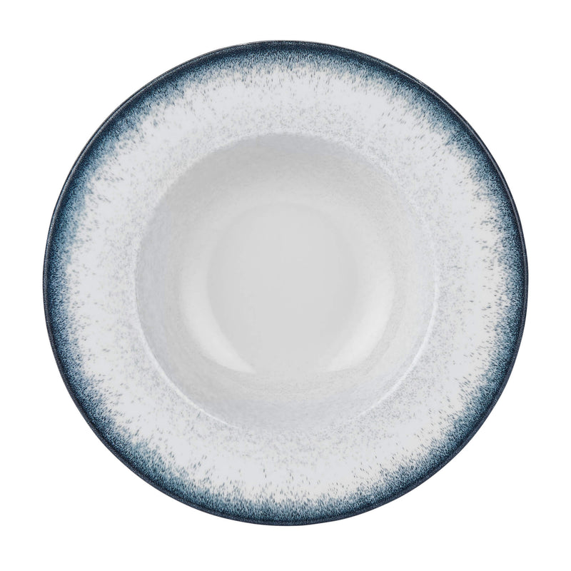 By Bone Blue Patterned Porcelain Occhio Deep Plate 25cm