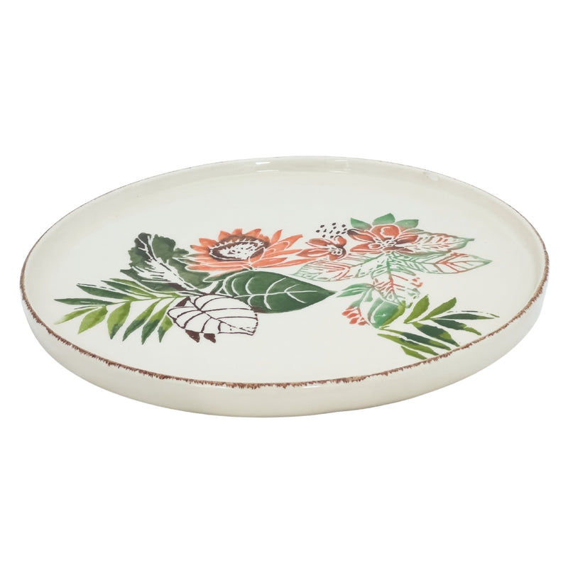 Balsa White Stone Porcelain Amazon Flat Serving Plate