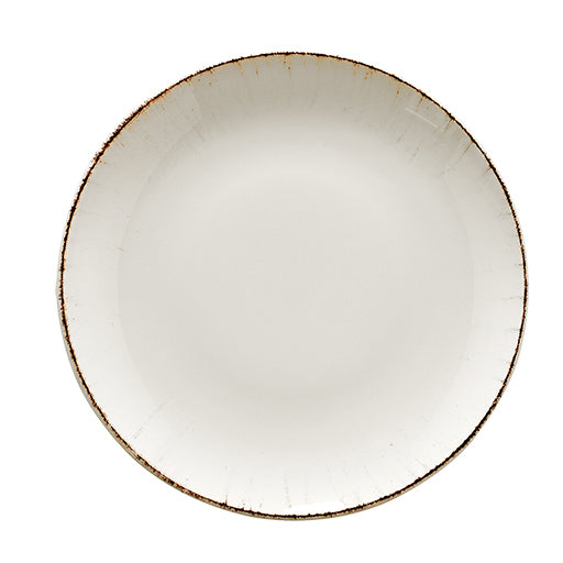 Bonna White Porcelain Retro Flat Plate 25cm