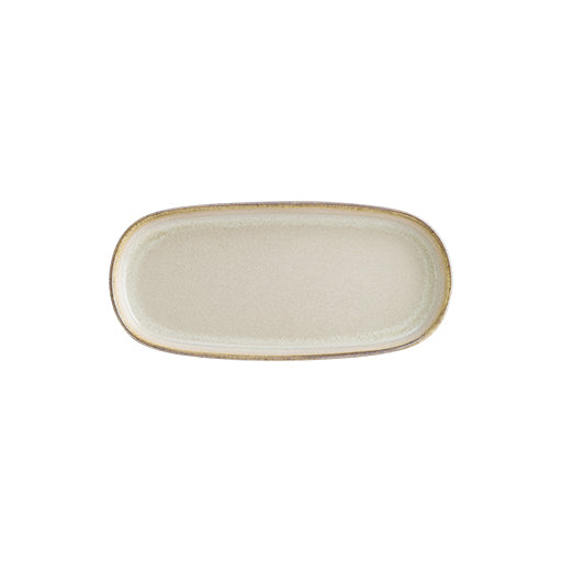 Bonna Cream Stone Porcelain Sand Oval Plate 21cm