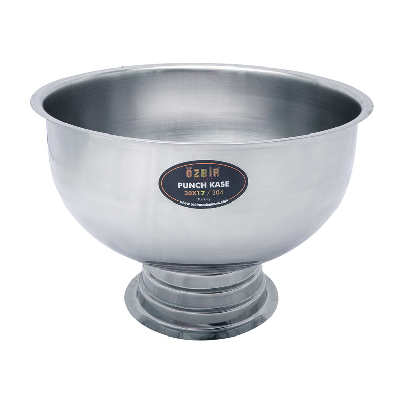 Ozbir Silver Steel Footed Punch Bowl 30*17cm