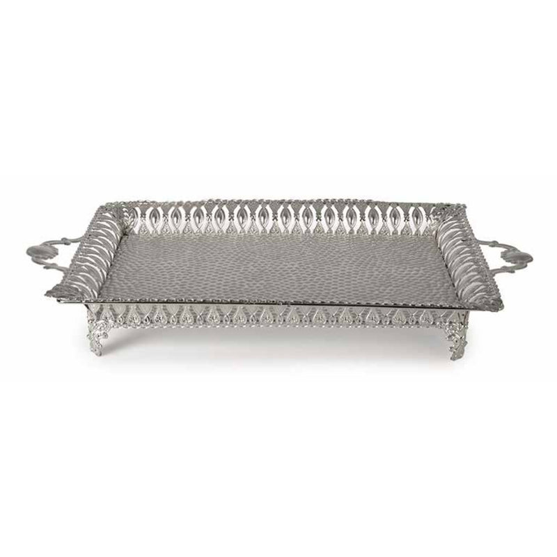 C&H Collection Silver Steel Decorative Tray