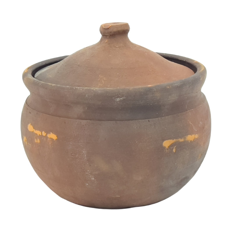 Brown Pottery Casserola Cooking Pot 18cm