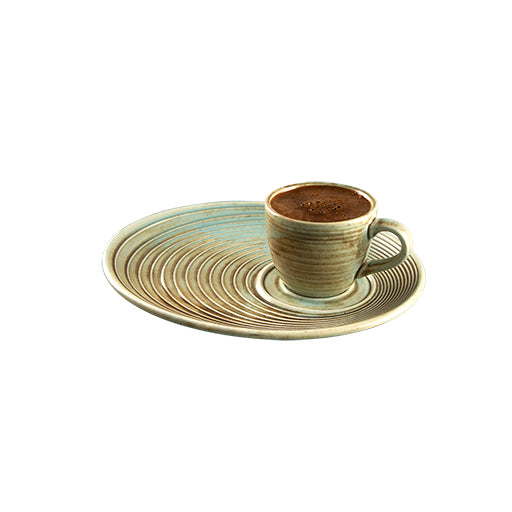 Bonna Turquoise Brown Porcelain Coral Coffee Cup 80cc