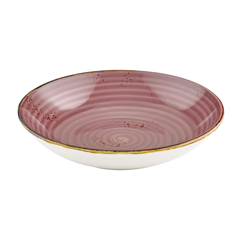 By Bone Purple Porcelain Rose Flavor Deep Plate 25cm