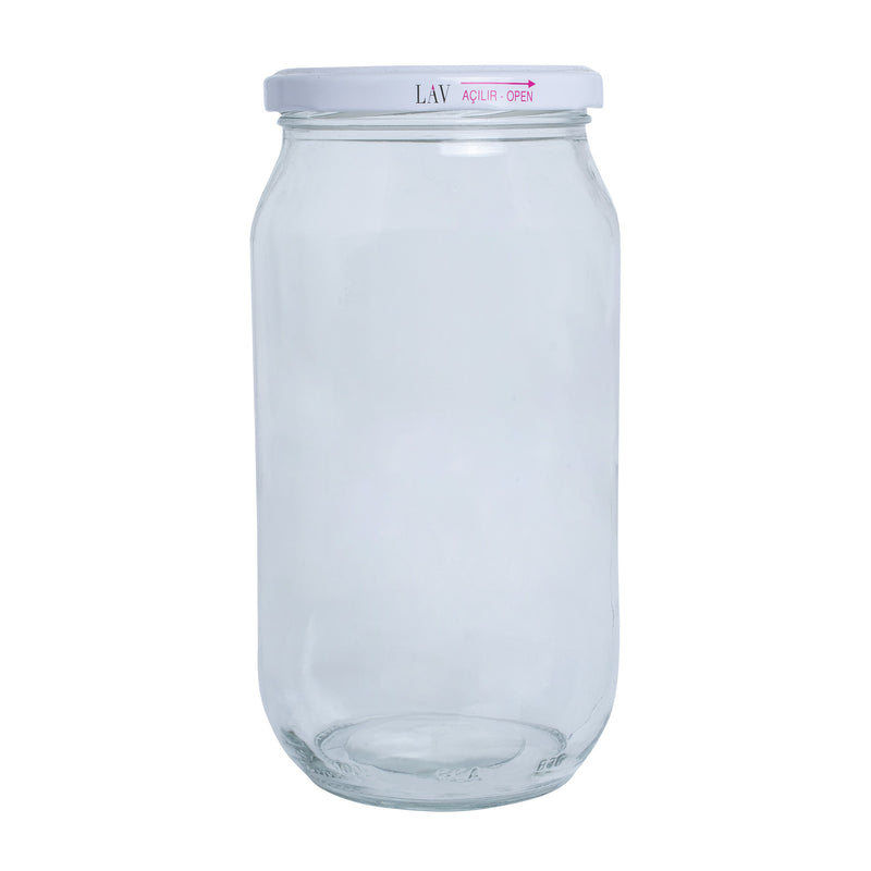 Lav Clear Glass Jar With Lid 1000cc