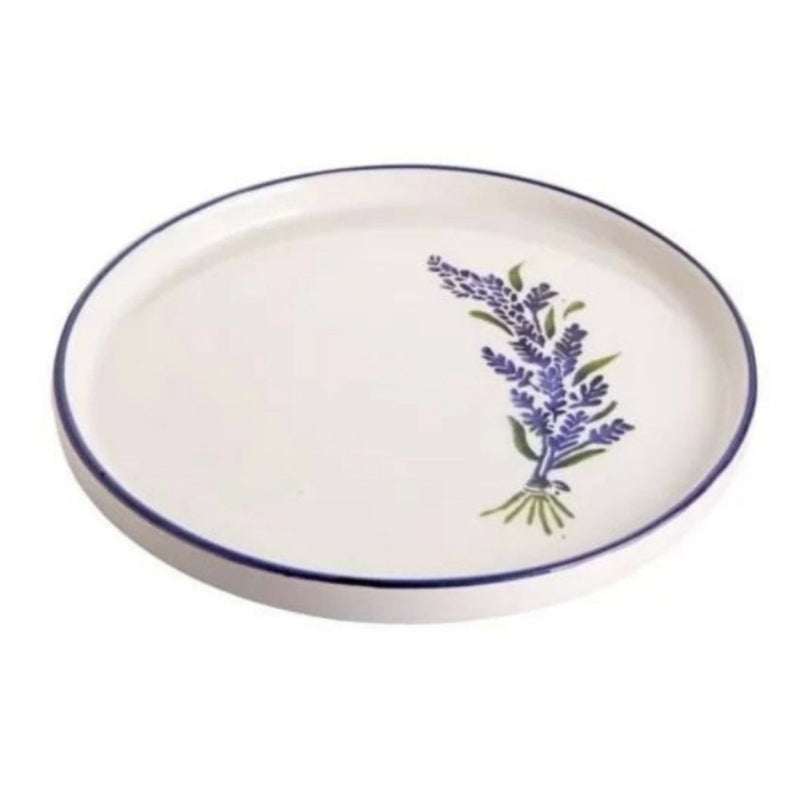 Balsa White Porcelain Cobalt Lavender Cake Plate