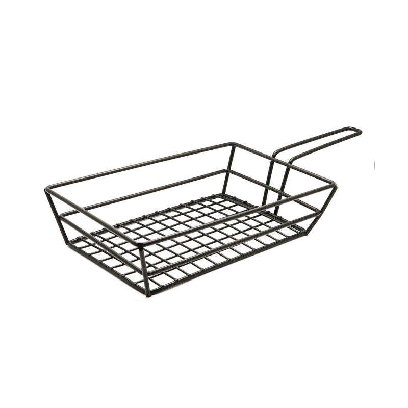 Abm Black Steel Rectangular Serving Basket With Handle 25*15cm