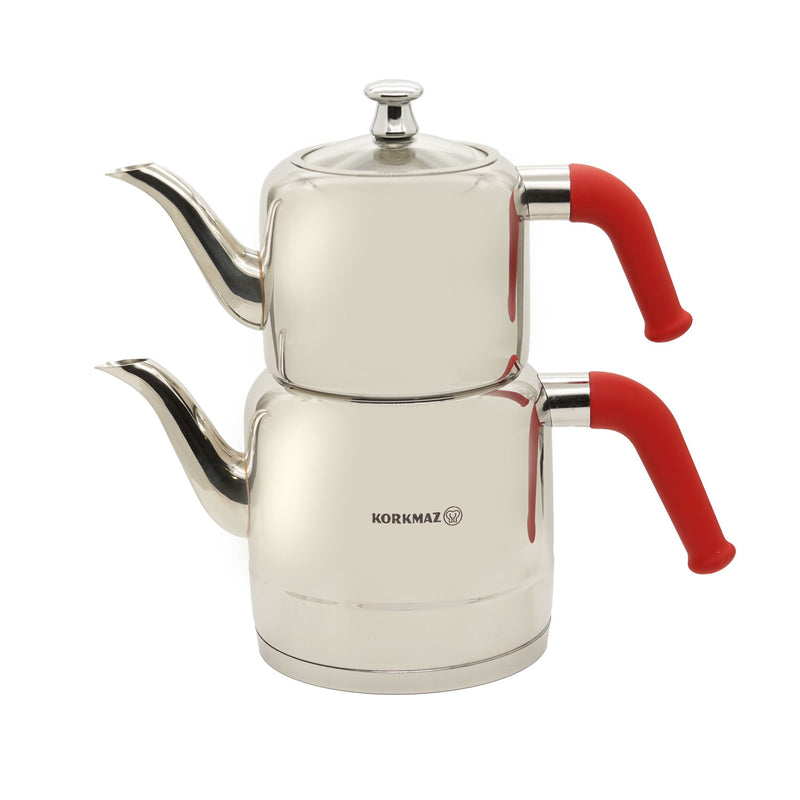 Korkmaz Stainless Steel Riva Tea Pot Set 3pcs