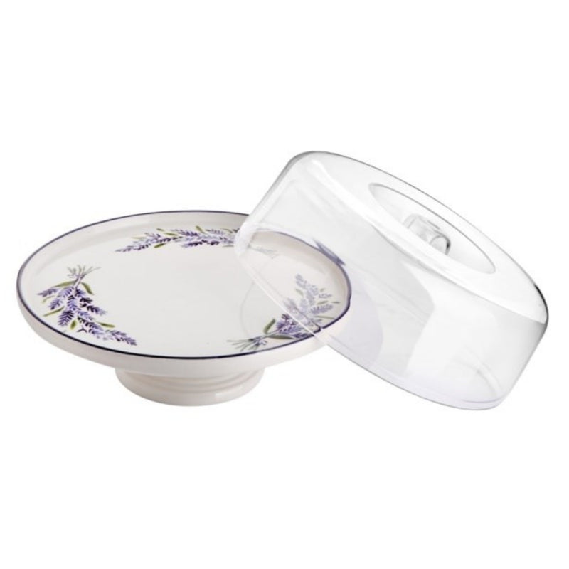 Balsa White Porcelain Cobalt Lavender Footed Glass Jar