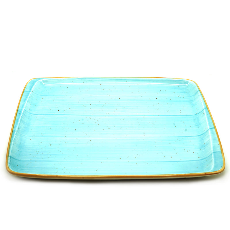 Bonna Turquoise Porcelain Aqua Flat Plate 34cm