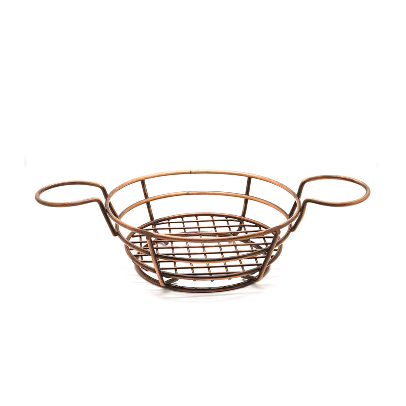 Abm Black Steel Rustic Round Serving Basket 17*6cm