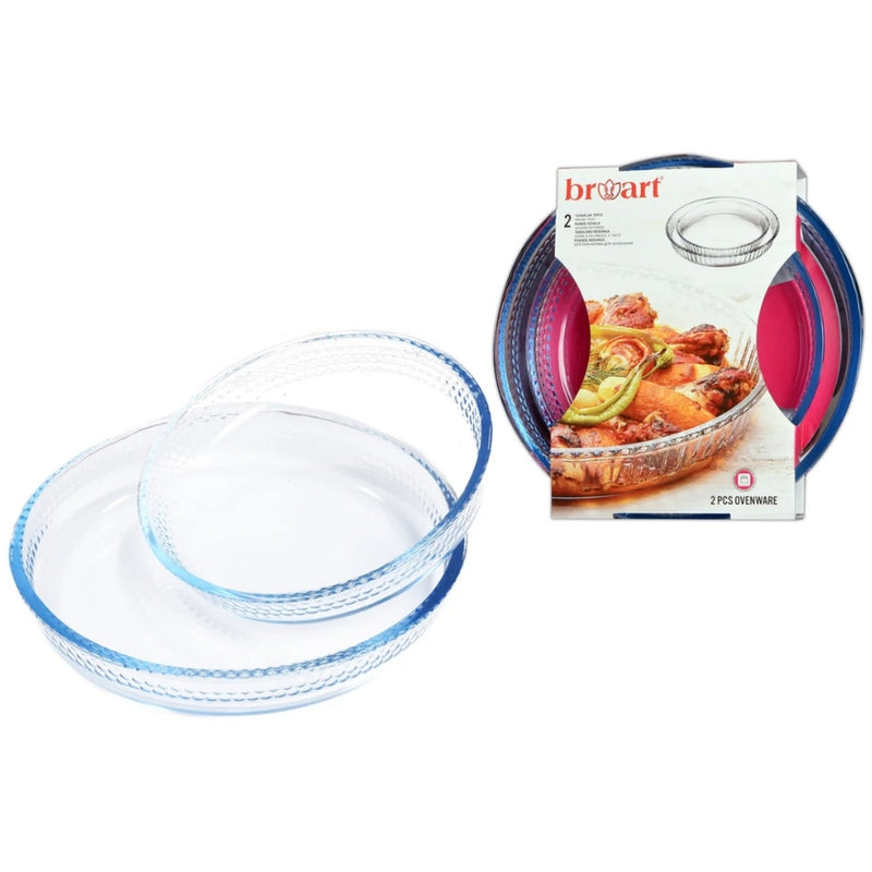 Broart Glass Round Tray Set of 2