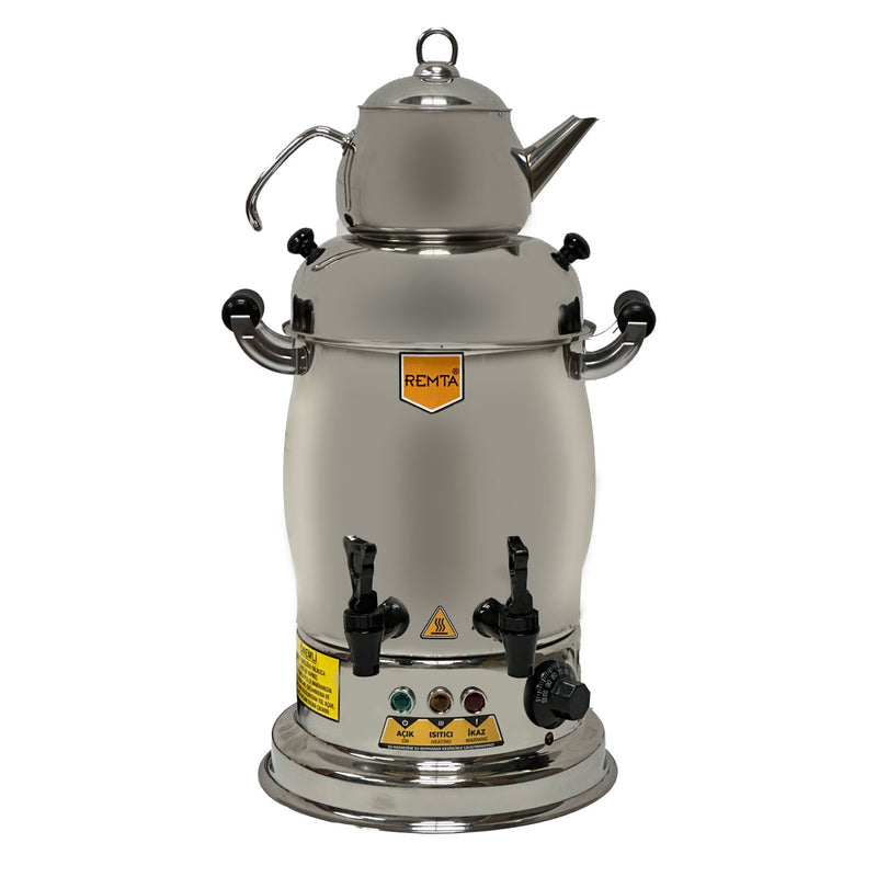 Remta Silver Steel Jumbo Double Tea Pot Tea Machine 9+9lt