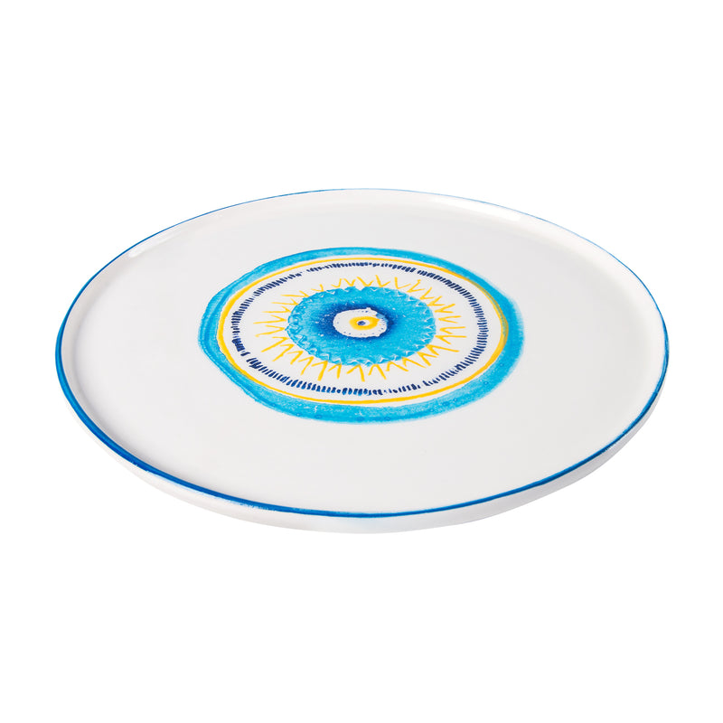 Balsa White Blue Porcelain Flat Plate