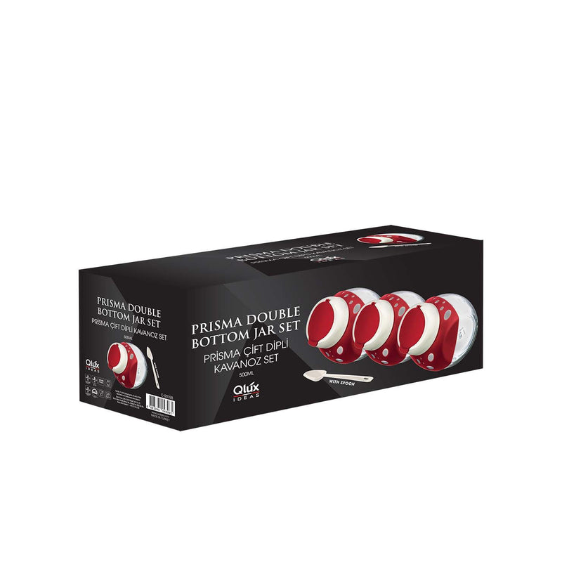 Qlux Colourful Glass Prisma Double Bottom Jar Set Of 3 500ml