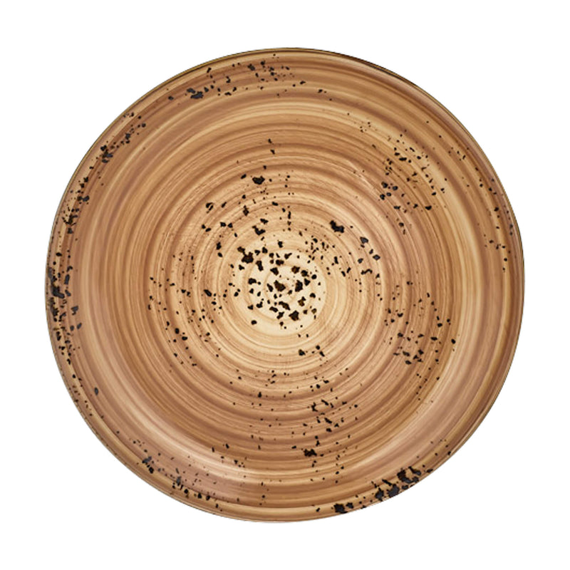 By Bone Brown Porcelain Vintage Zest Flat Plate 21cm