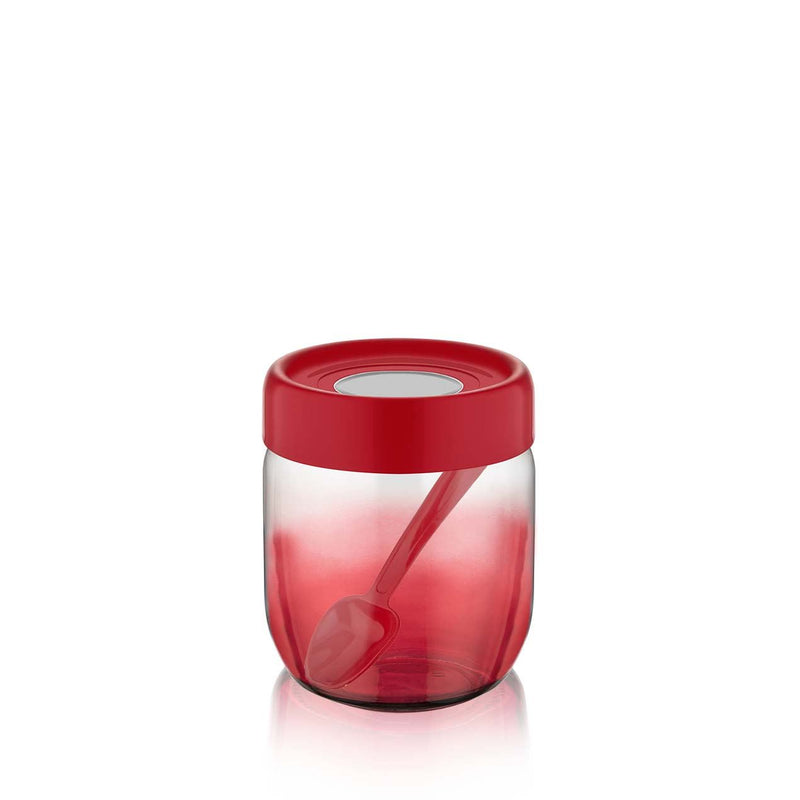 Qlux Red Glass Rainbow Jar 425cc