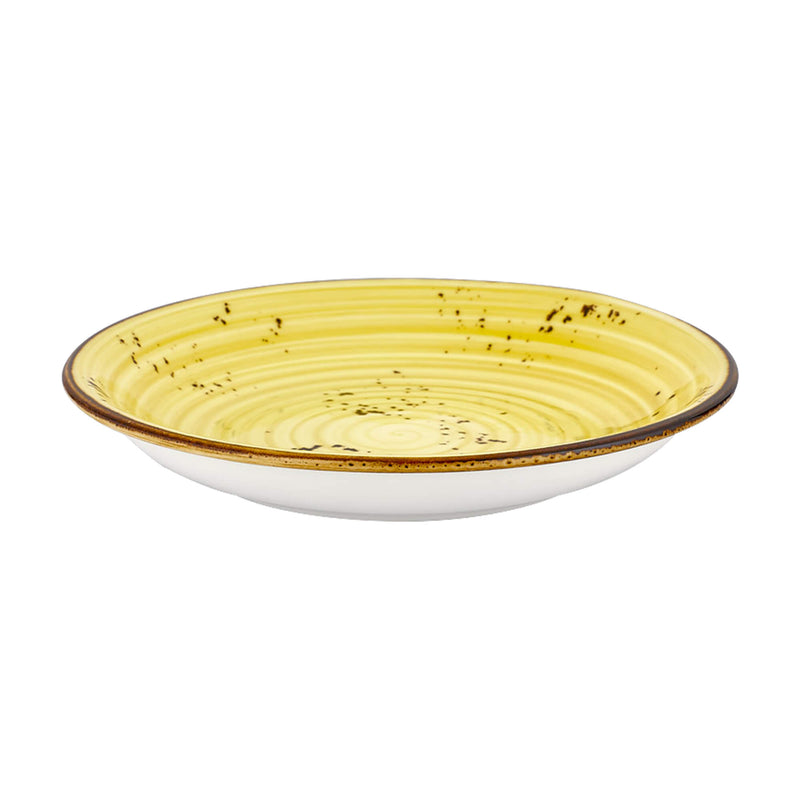 By Bone Yellow Porcelain Sun Zest Deep Plate 21cm