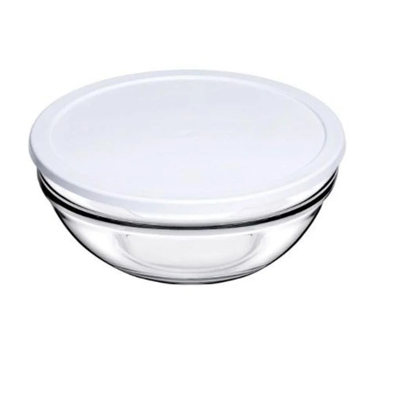 Pasabahce White Glass Food Storage Container With Lid