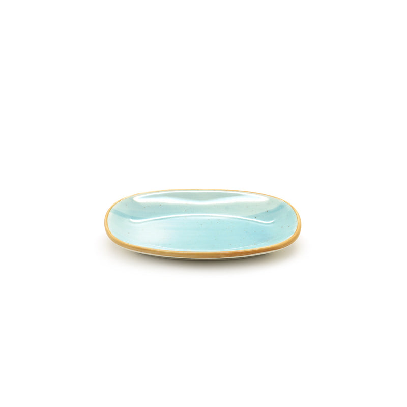 Bonna Turquoise Porcelain Aqua Oval Plate 15cm
