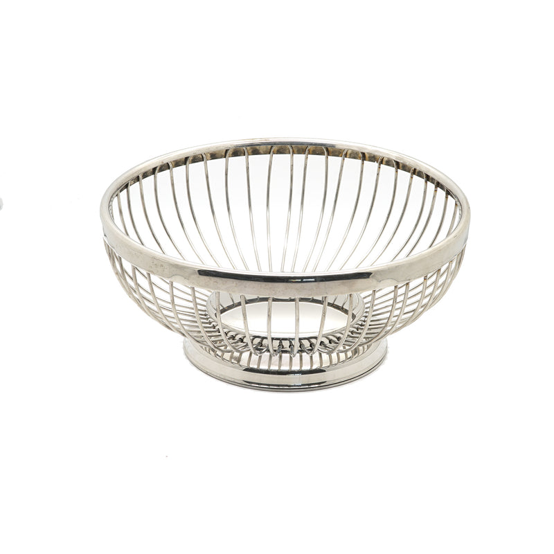 Altinbasak Silver Stainless Steel Circle Bread Basket 21x8.5cm