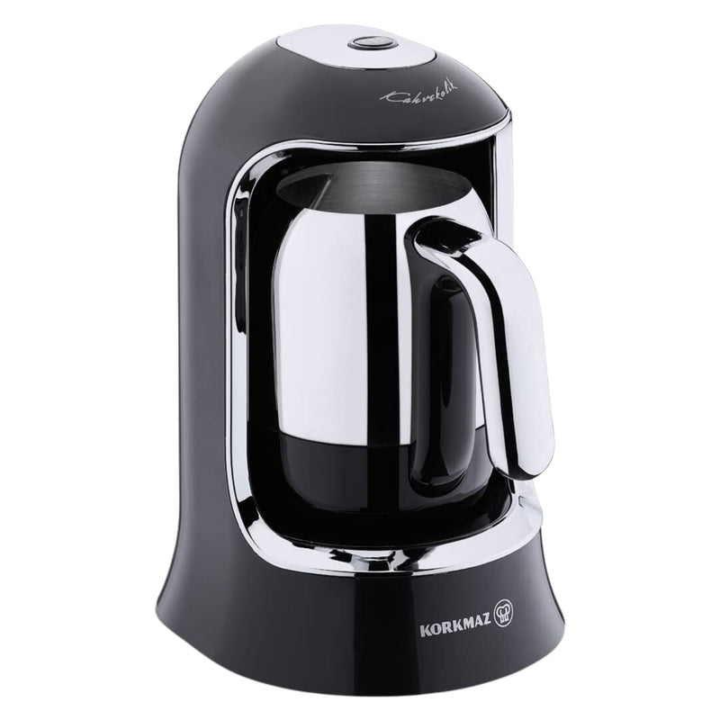 Korkmaz Black Chrome Steel Kahvekolik Turkish Coffe Machine 4cups