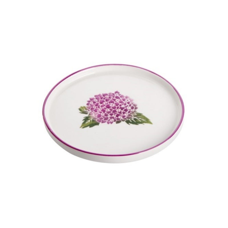 Balsa White Purple Porcelain Hydrangea Flower Small Plate