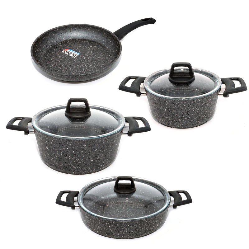 Falez Anthracite Granite Efes Cooking Pan With Lid